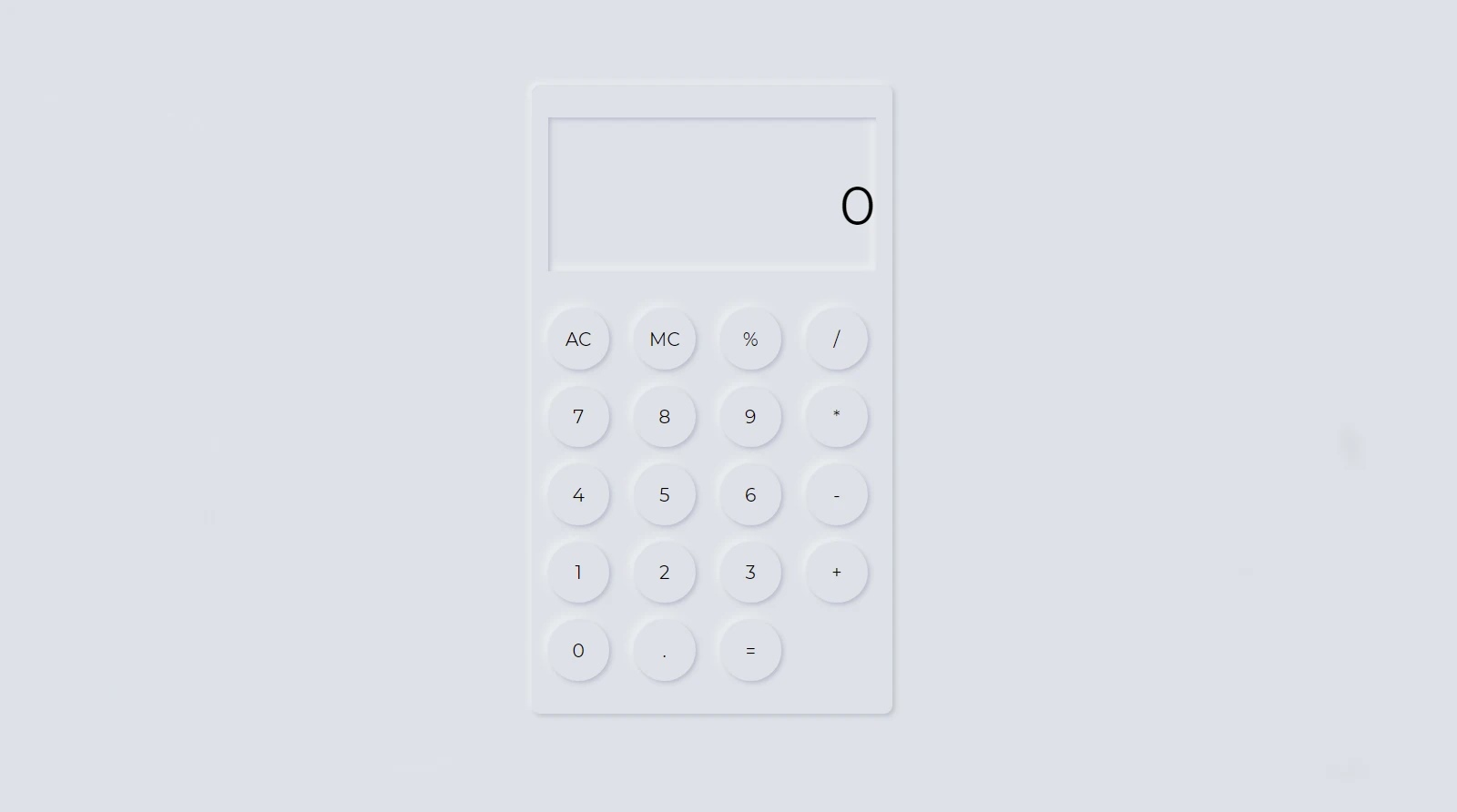 Create the buttons in the calculator