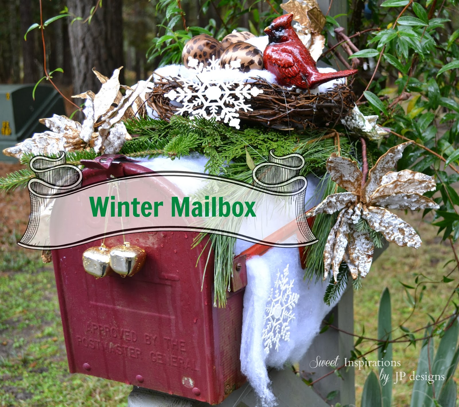 Sweet Inspirations by JP designs Winter Mailbox with an Icy Nest