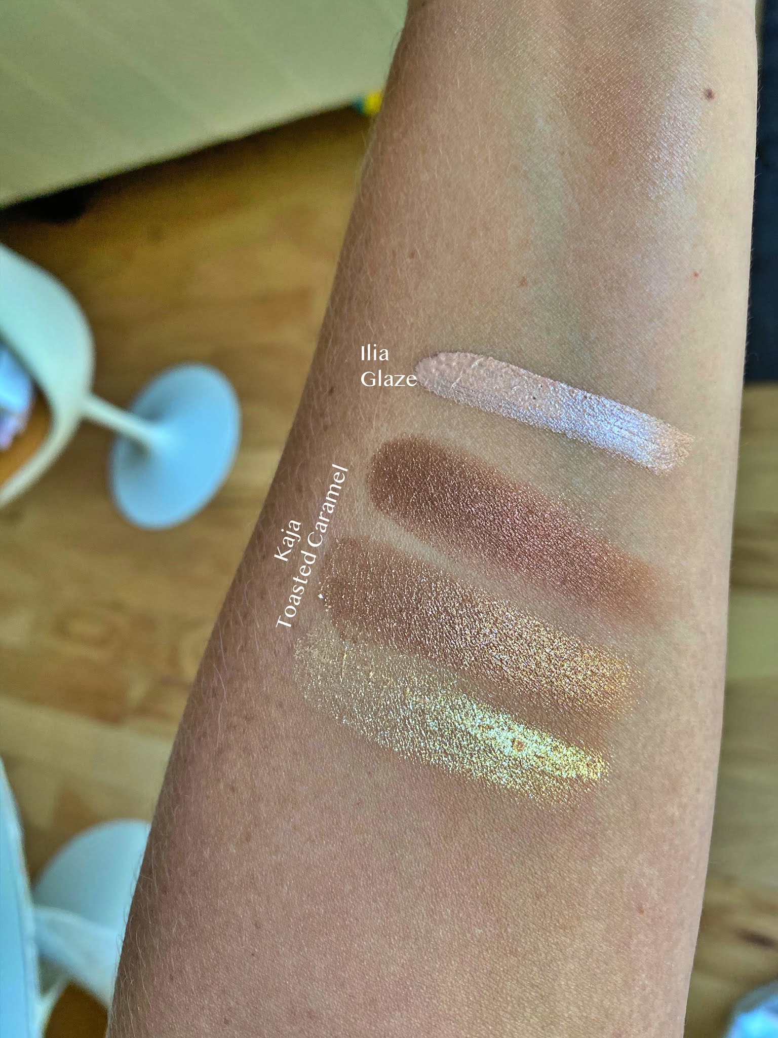 swatch in an arm for eye makeup 