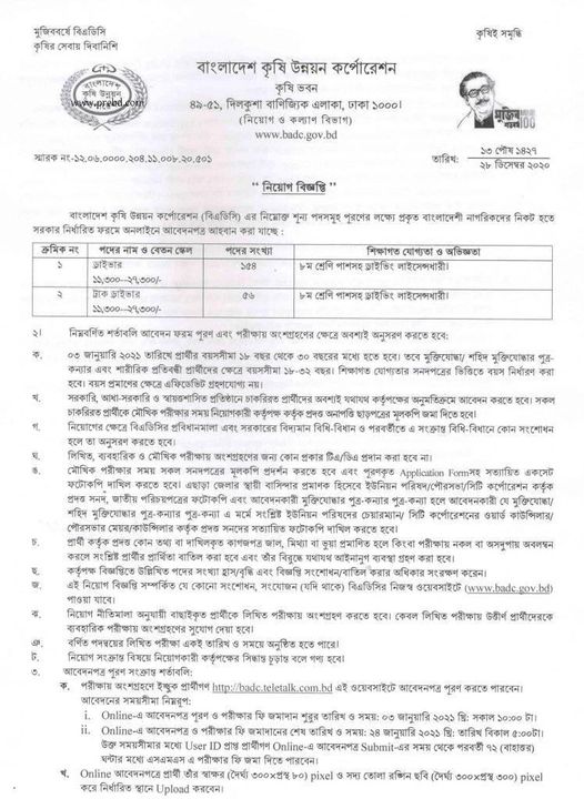 badc job circular 2021