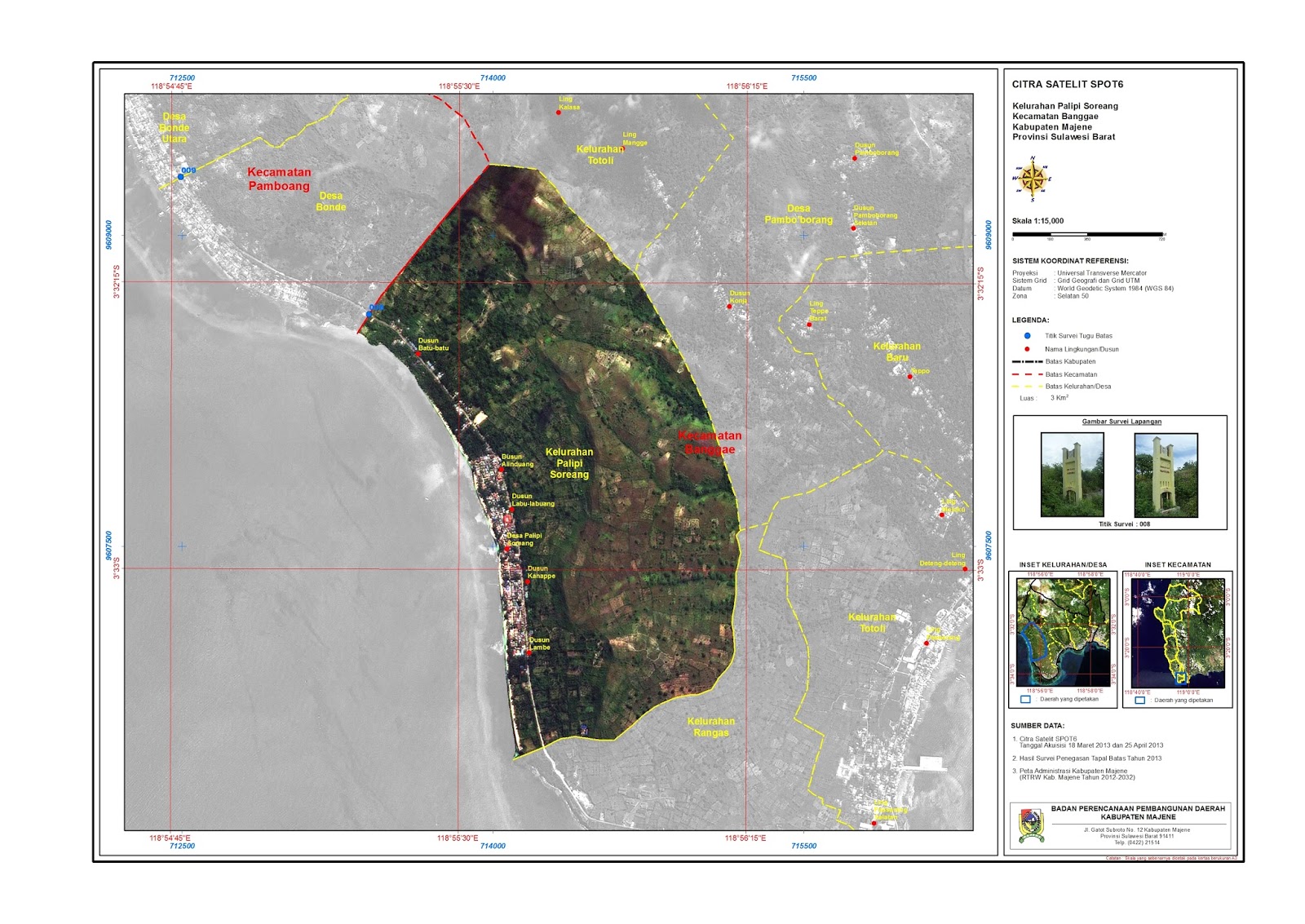 Majene: PETA BATAS DESA DAN KELURAHAN KECAMATAN BANGGAE