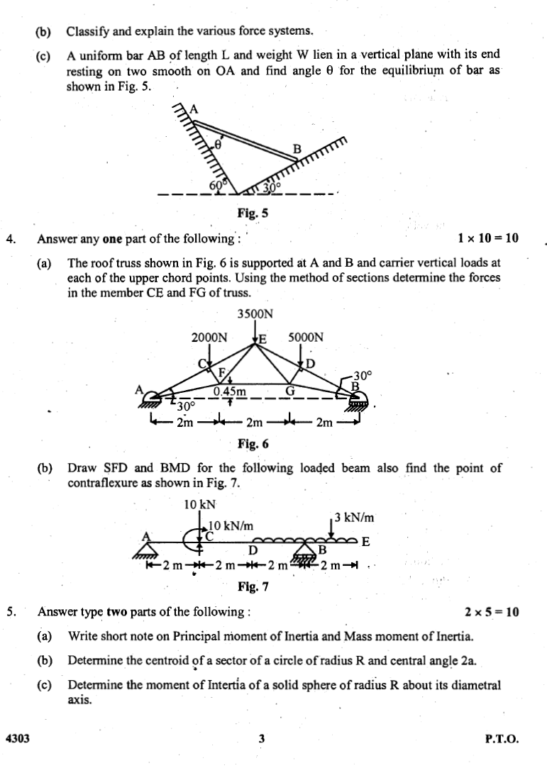 Engineering Mechanics Mahamaya Technical University 2012 Question Paper