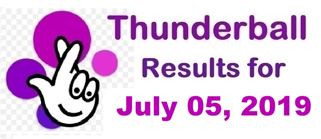 Thunderball results for Friday, July 05, 2019 Thunderball results for Friday, July 05, 2019