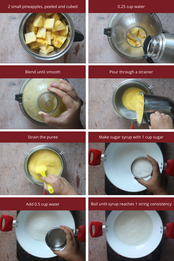 Steps to make Pineapple concentrate