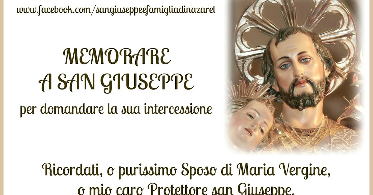 La Santa Famiglia di Nazareth: MEMORARE A SAN GIUSEPPE
