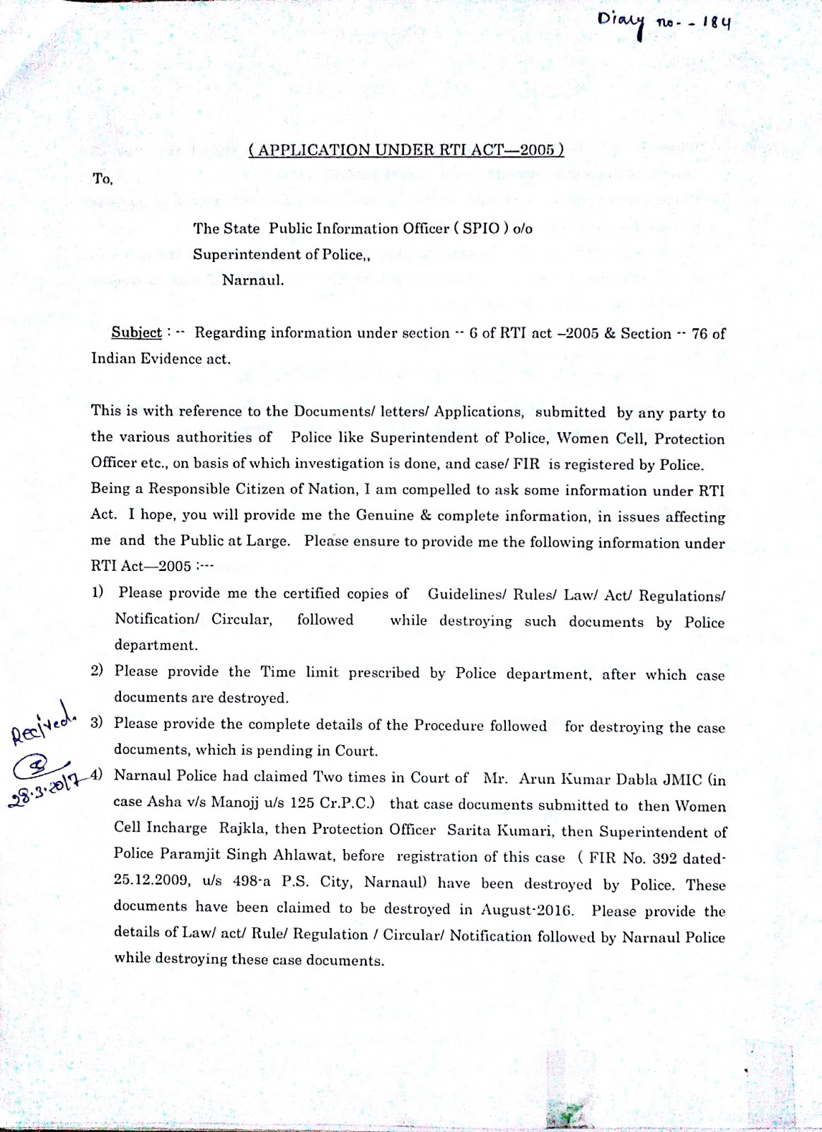 Let's Change India If your case is pending in Court, and case