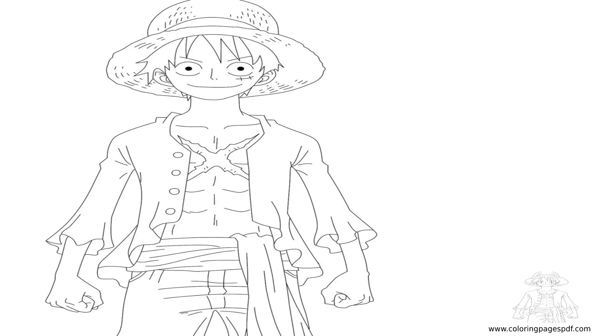 Coloring Page Of Monkey D Luffy One Piece