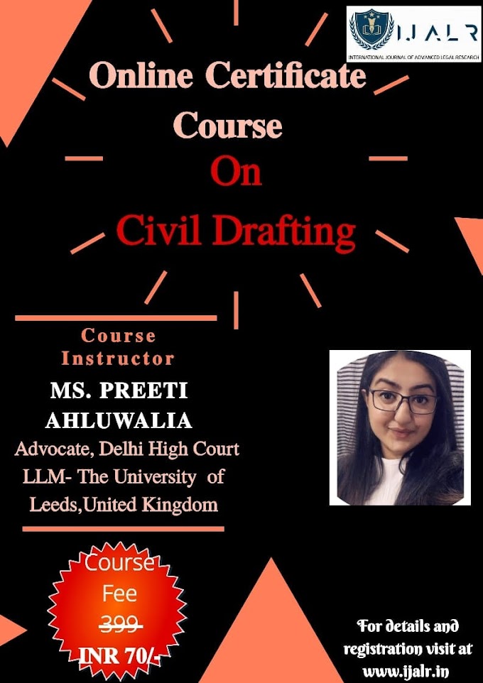  ONLINE CERTIFICATE COURSE ON CIVIL DRAFTING@ I.J.A.L.R