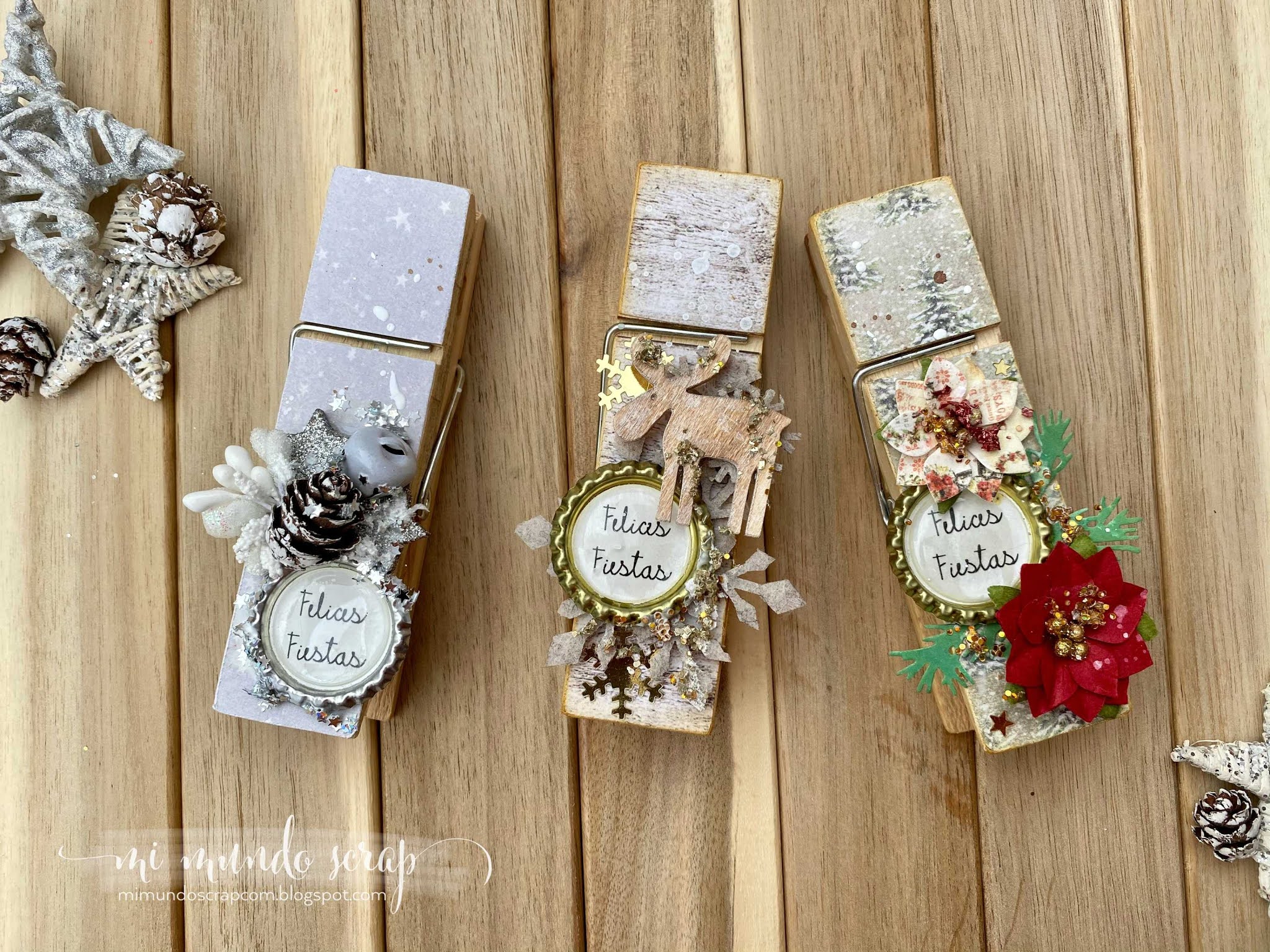 CONJUNTO DE PINZAS NAVIDEÑAS MI MUNDO SCRAP