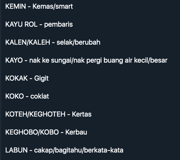 100 Perkataan Bahasa Perak Belajar Dulu Senang Nanti Kalau Dapat Calon Orang Perak Selongkar10