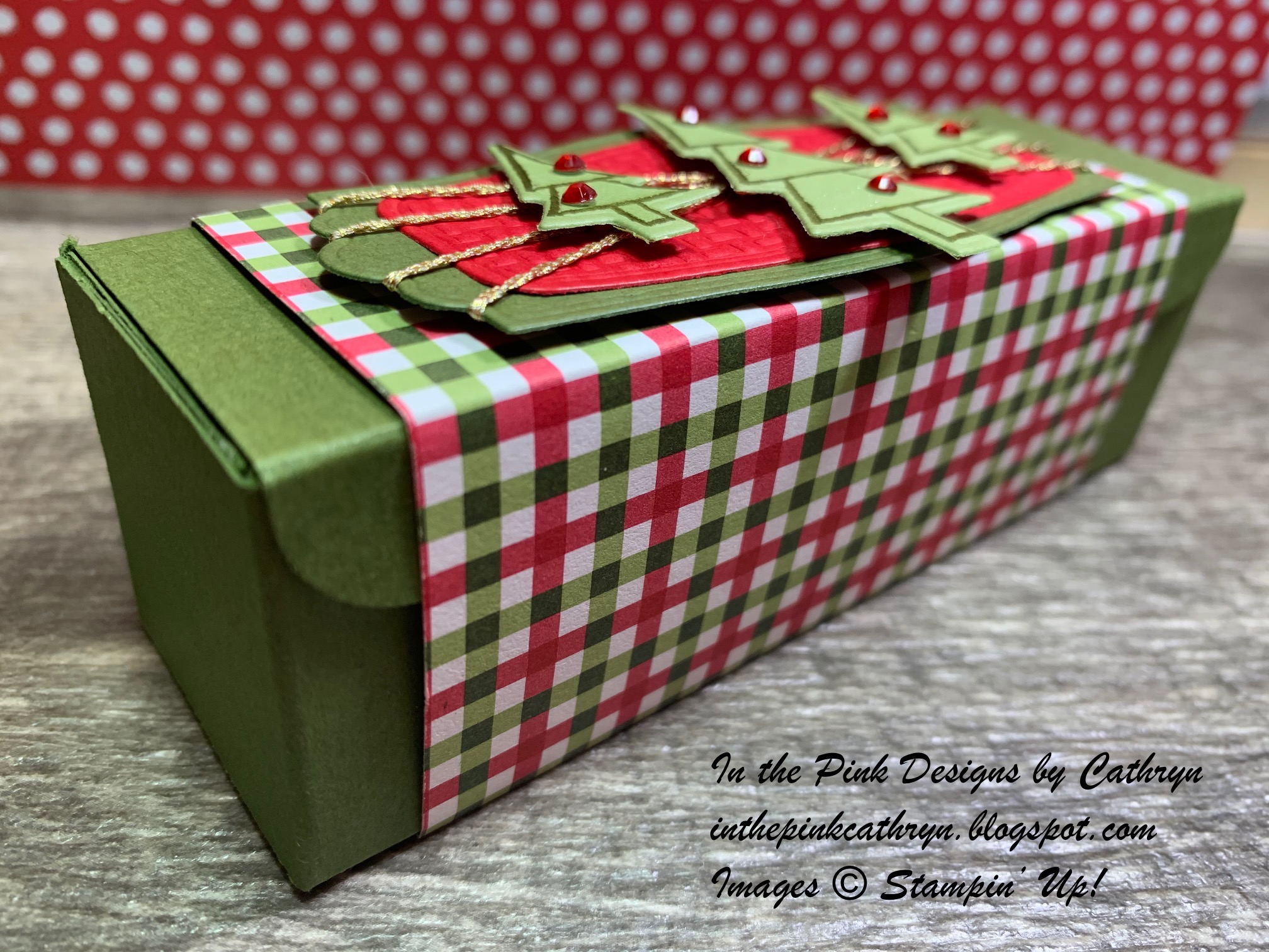 In the Pink, Designs by Cathryn Little Debbie CHRISTMAS TREE CAKE BOX