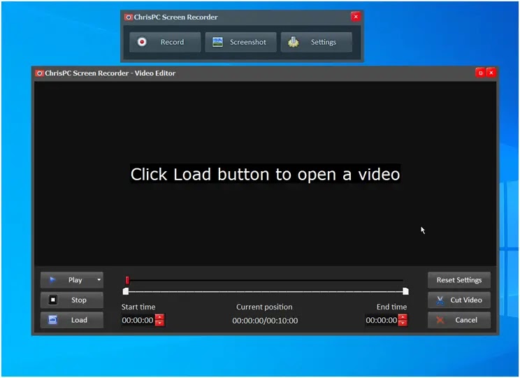 ChrisPC Screen Recorder : Εφαρμογή καταγραφής οθόνης σε εικόνα και βίντεο  