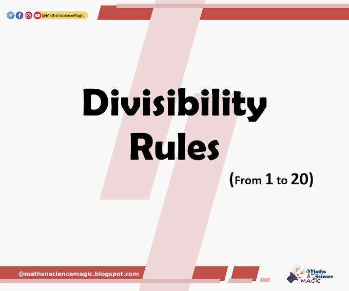 Divisibility Rules : From 1 to 20