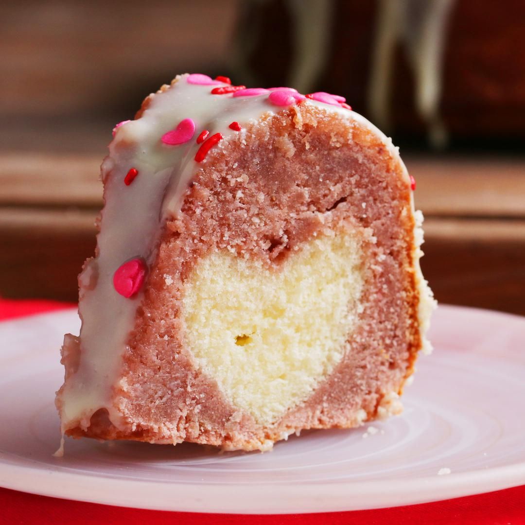 Hidden Heart Strawberry Bundt Cake Recipe