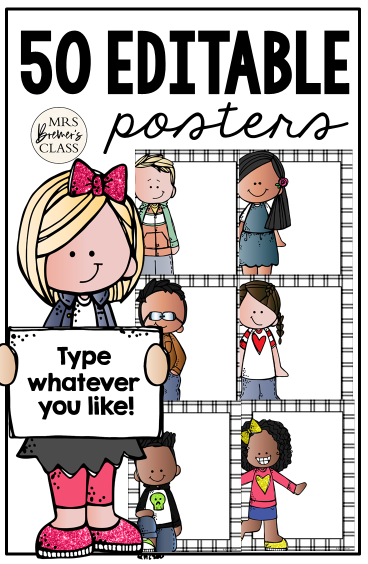 Editable Class Posters / Charts featuring Melonheadz Kidlettes Mrs. Bremer's Class