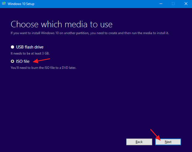 memilih jenis file windows apakah burner dvd atau iso file