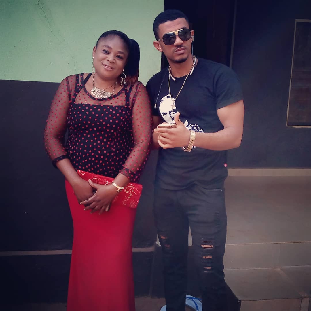 Francis Okoli with his eldest sister