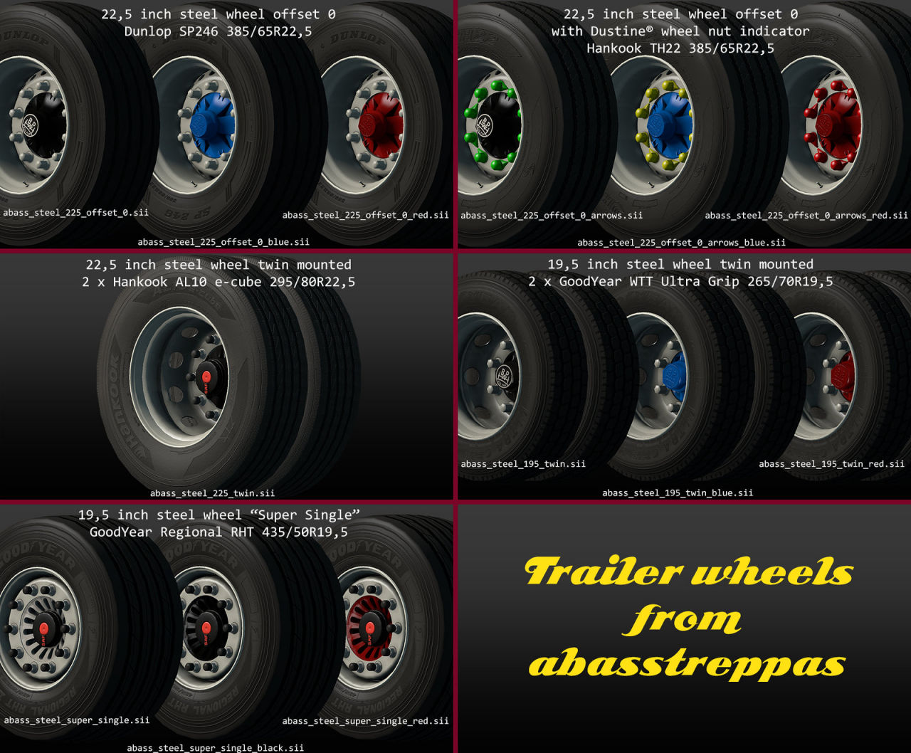 Mega/super/huge/giga Trailer Wheel Pack