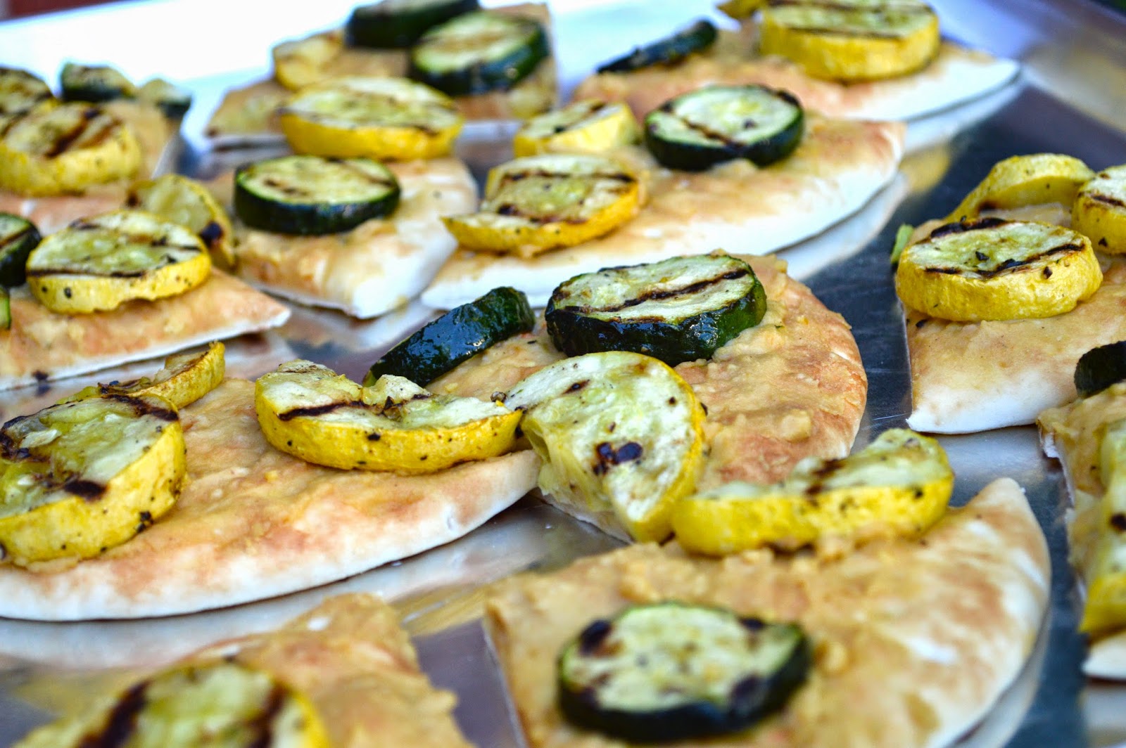 Grilled Zucchini and Hummus Pizzas Erin