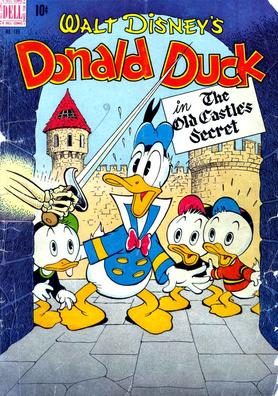 Donald Duck Four Color Comics #189 - Carl Barks 1940s dell comic book cover art