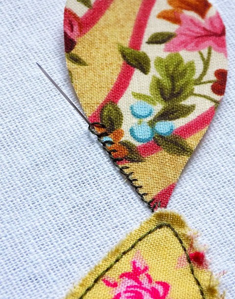 Thêu đắp vải bằng mũi thêu buttonhole Stitch