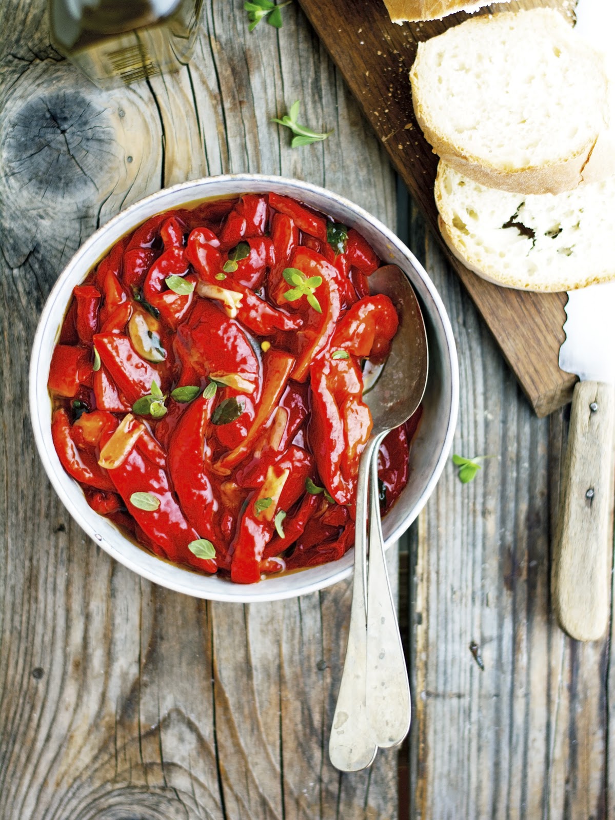 The Iron You Marinated Red Peppers with Garlic and Oregano