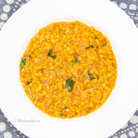 Red Lentil Soup with Spinach