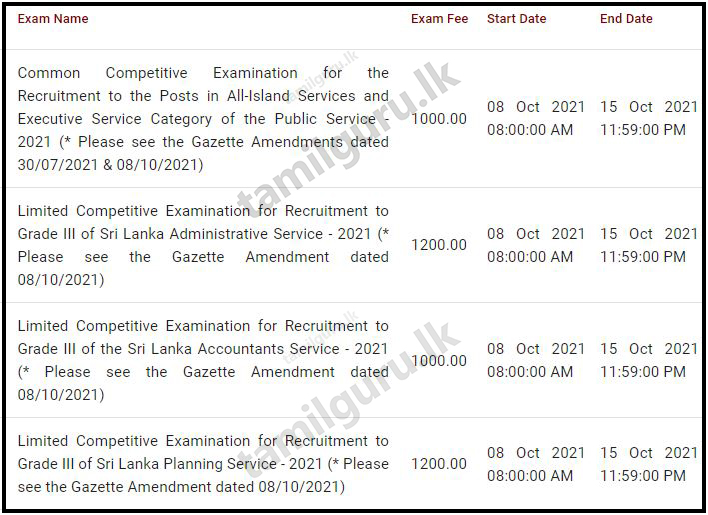 Closing Date Extended for Open & Limited Competitive Exams 2021