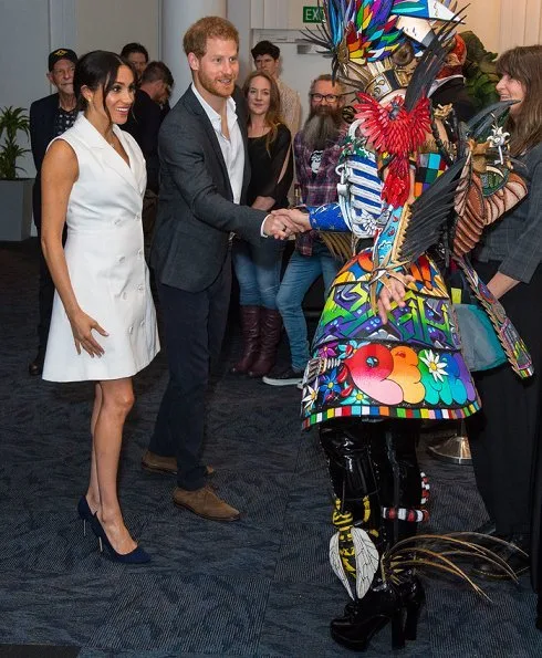 Meghan Markle wore a white blazer dress by Maggie Marilyn which is a New Zealand based fashion brand. Maggie Marilyn Leap of Faith Blazer