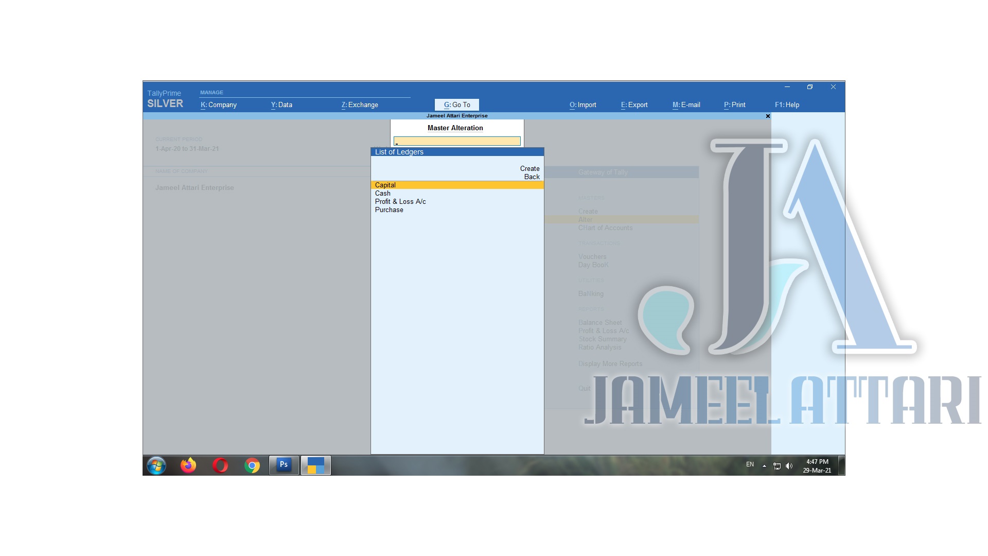 Delete Ledger In Tally Prime 