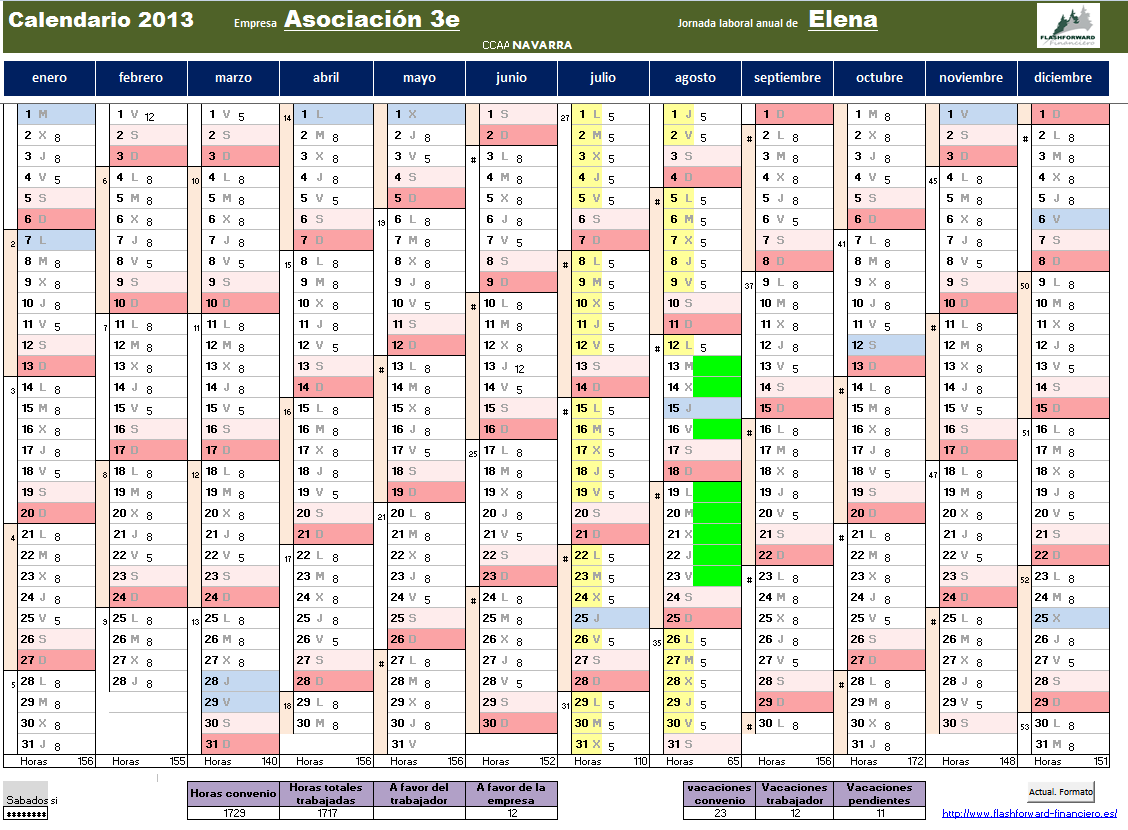 Tenso O Largo Cuerda Calendario Laboral 2013 Personalizado Por