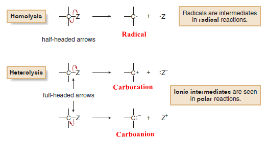 Bond Breaking and Bond Making in Organic Compounds