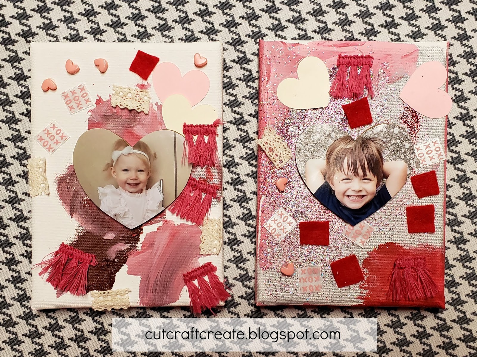 Cut, Craft, Create Valentine's Canvas with Paint & Photo [Kids DIY]