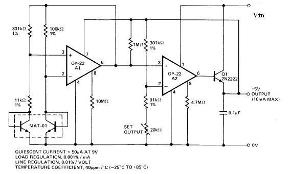 5 Volt Micro-Power Regulator Circuit Diagram