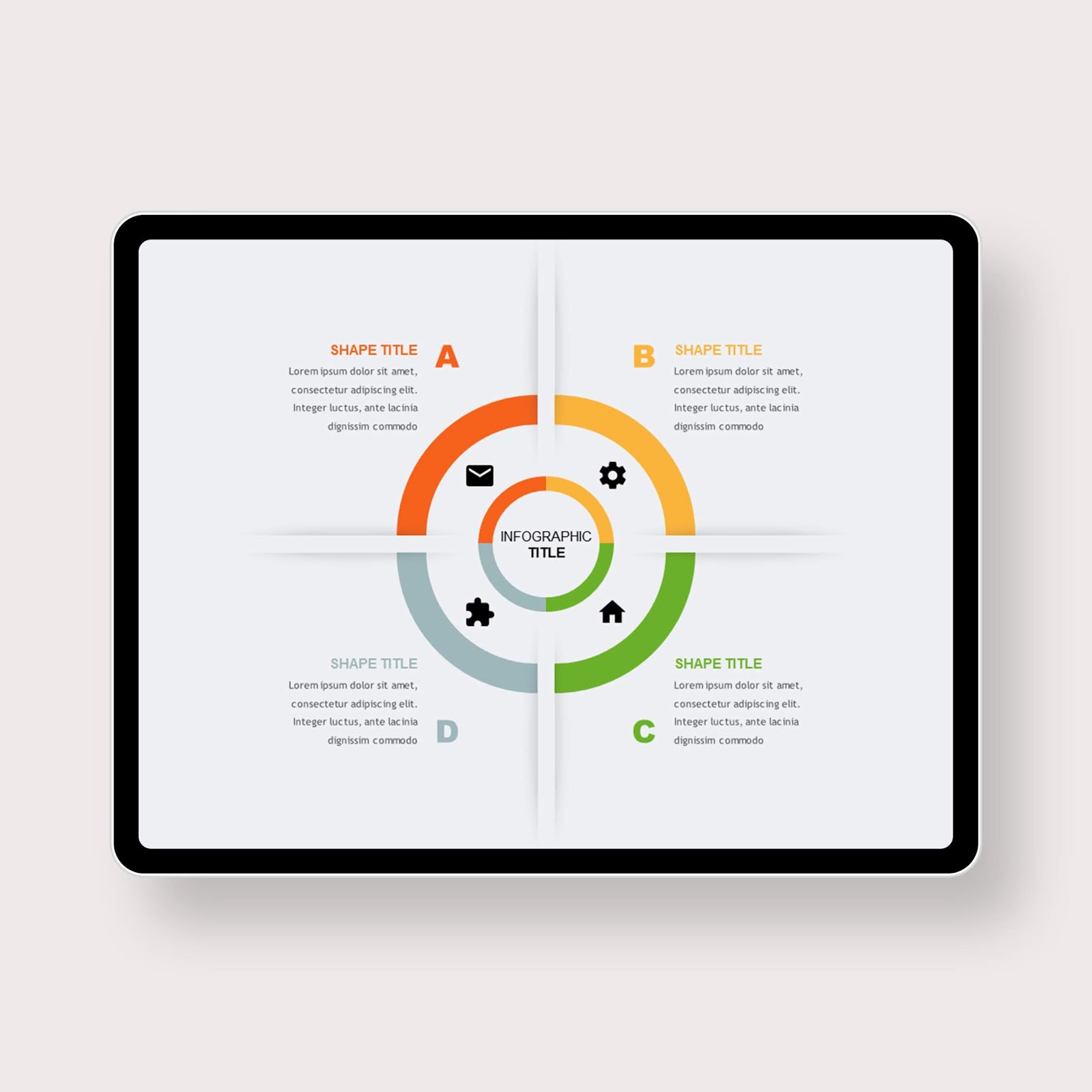 Cross Divide Around Circle PowerPoint Templates PowerPoint Free