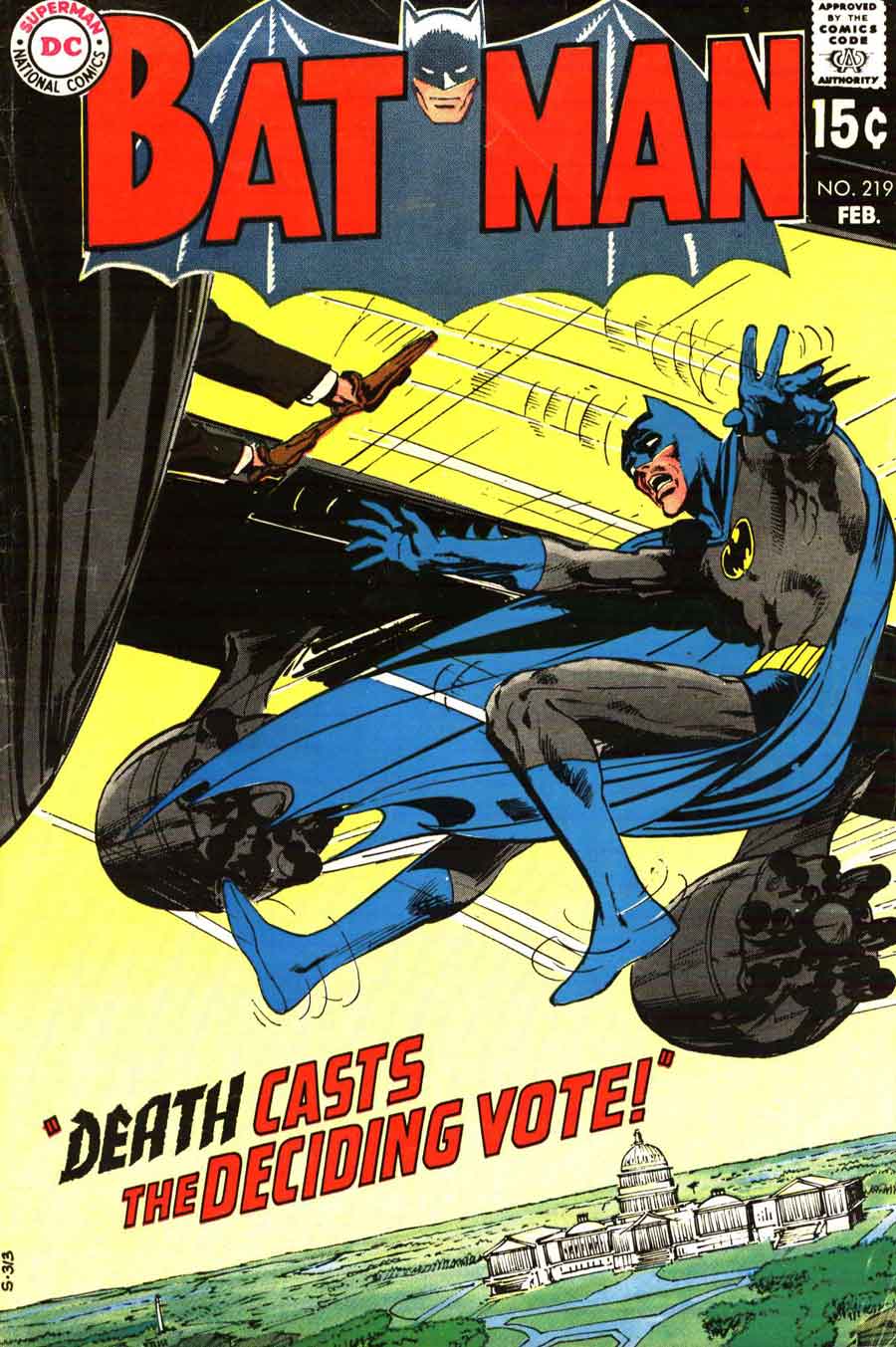 Batman #219 bronze age 1970s dc comic book cover art by Neal Adams