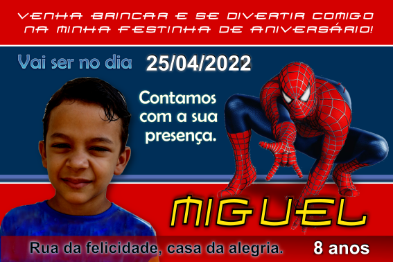 Convite Homem Aranha  Convites de aniversário do homem aranha, Festa de  aniversário do homem-aranha, Cartões do homem aranha