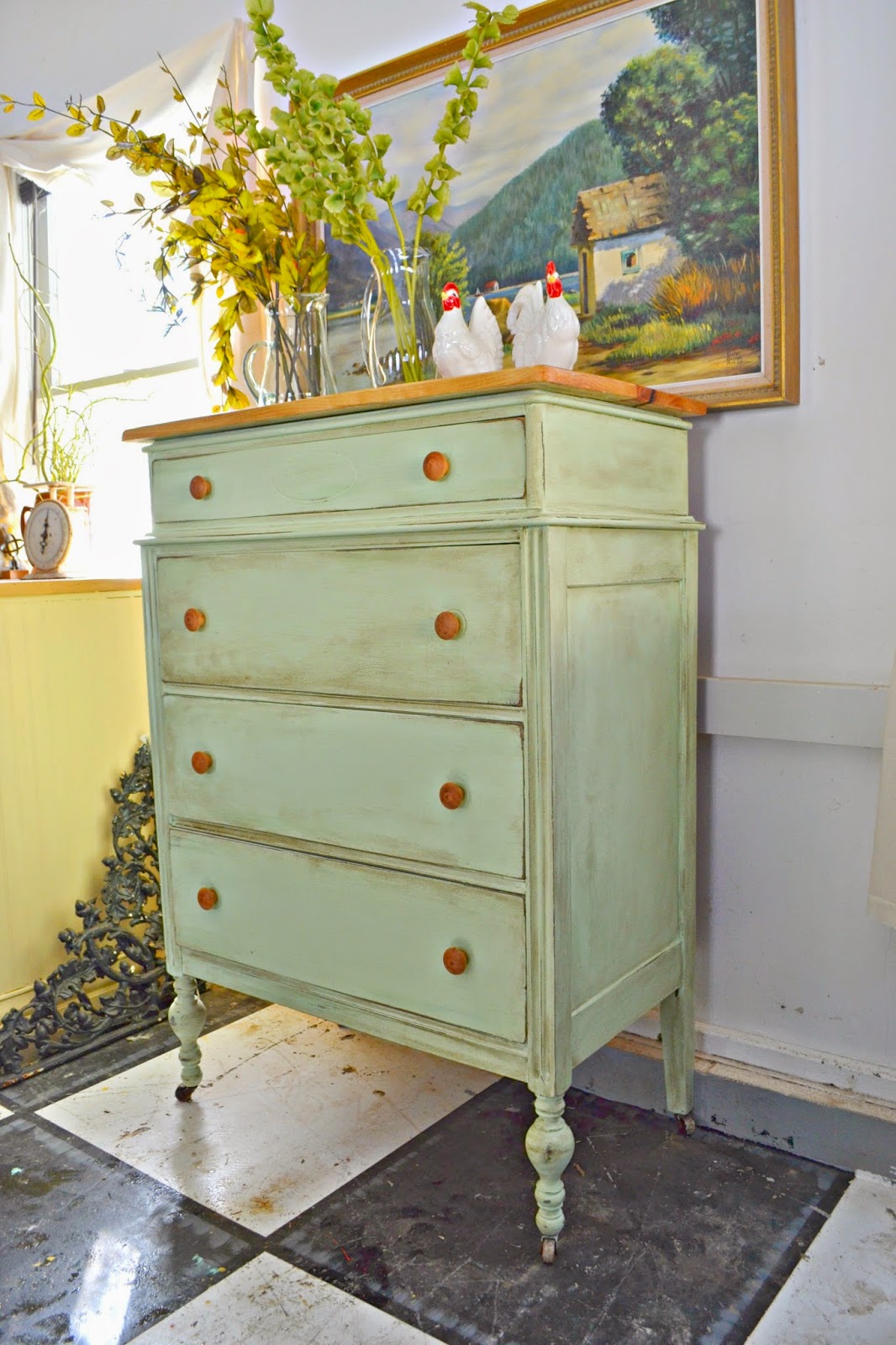 Heir and Space An Antique Tall Dresser in Mint