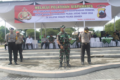 POLRES DAN KODIM SRAGEN GELAR SIMULASI SISPAMKOTA