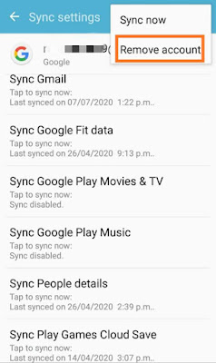How to remove a gmail account permanently in samsung phone 7