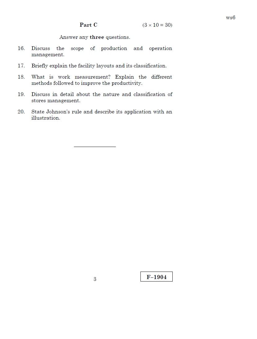operation research question paper alagappa university