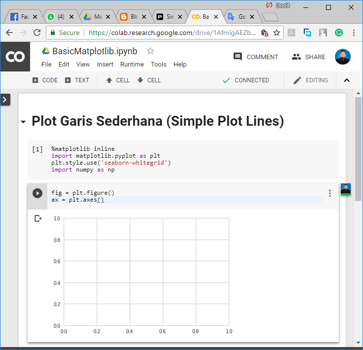 Visualisasi Matplotlib - Plot Line Sederhana