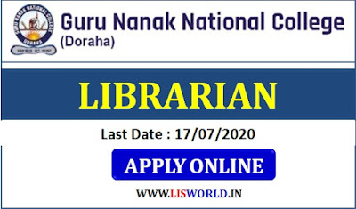Recruitment for Librarian Guru Nanak National College, Ludhiana, Punjab 