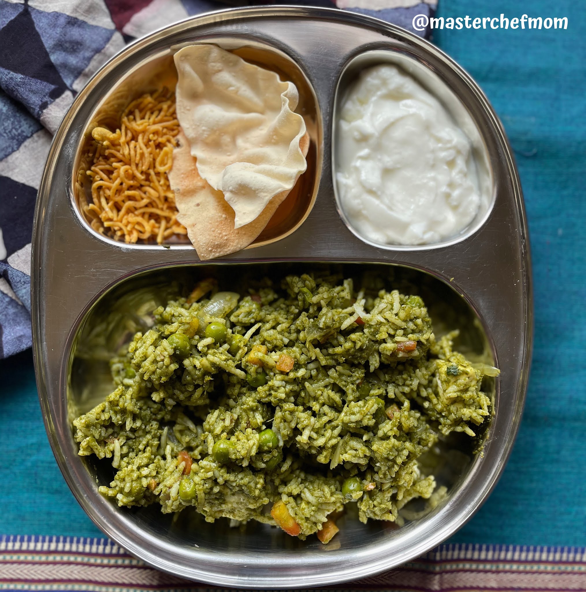 MASTERCHEFMOM: Palak Paneer Rice Recipe | Spinach Paneer Rice ...