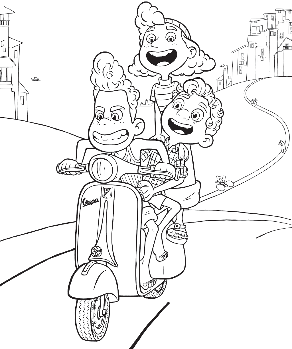 Desenho de Luca, o filme da Disney Pixar para colorir