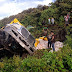 Sobre la Misantla a Xalapa camión sufre volcadura