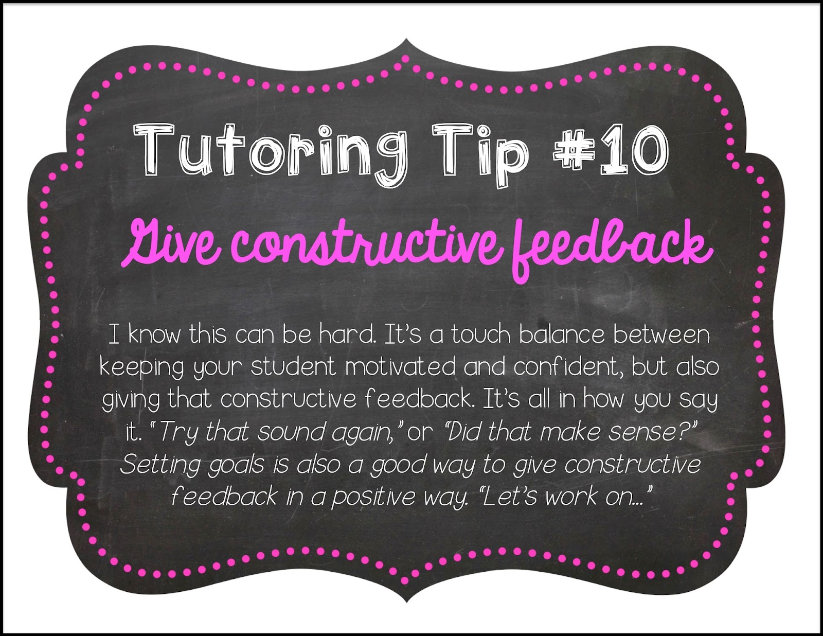 Primary Chalkboard Tutoring Tips