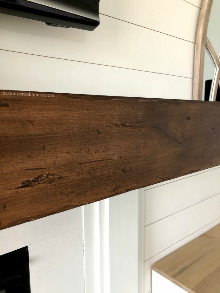How To DIY & Distress A Faux Wood Beam Mantel The Stonybrook House