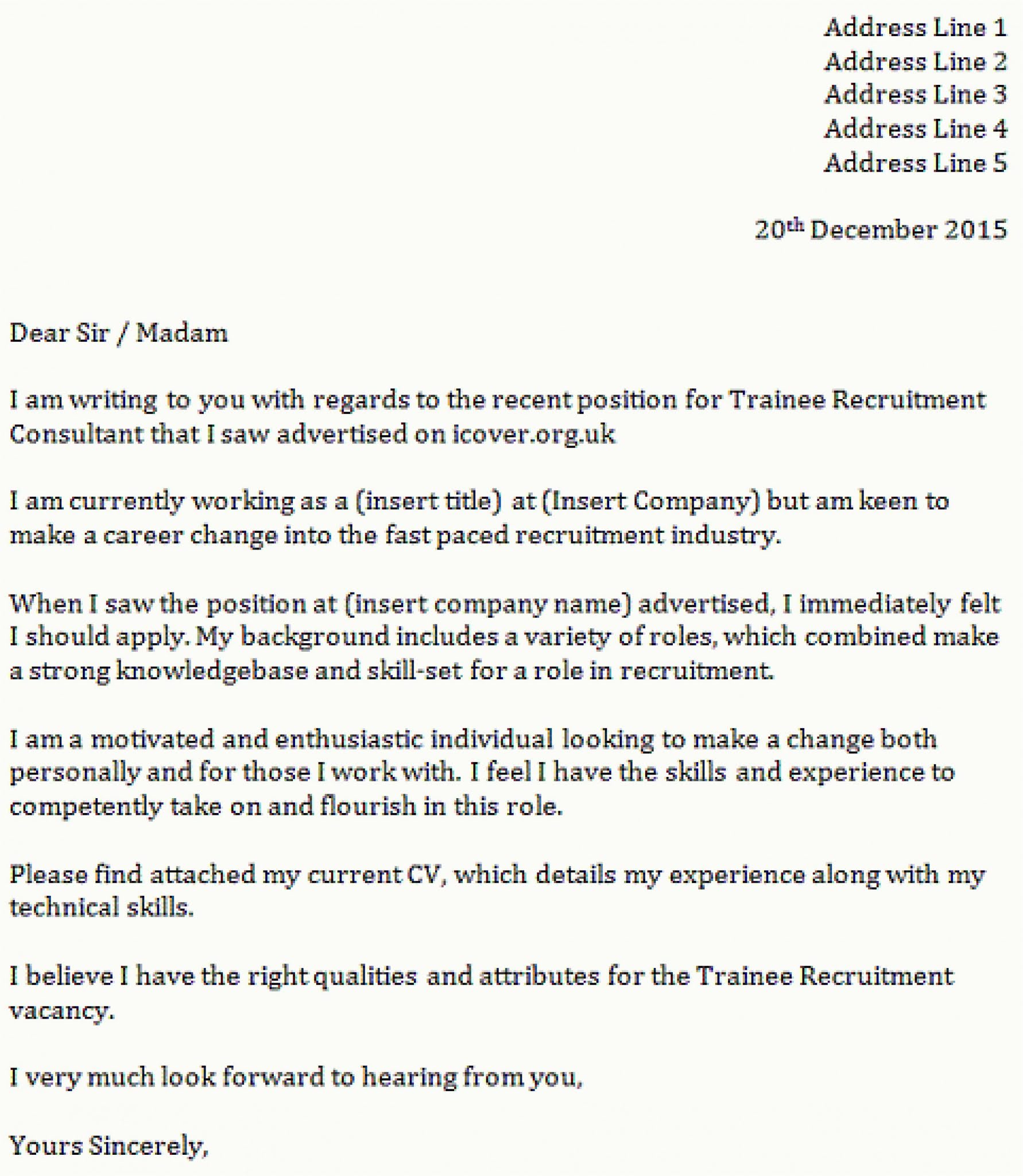 cv attached cover letter