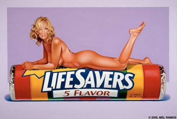 Mel Ramos pintura mulheres nuas peladas embalagens chocolate marcas coca cola sensual vintage